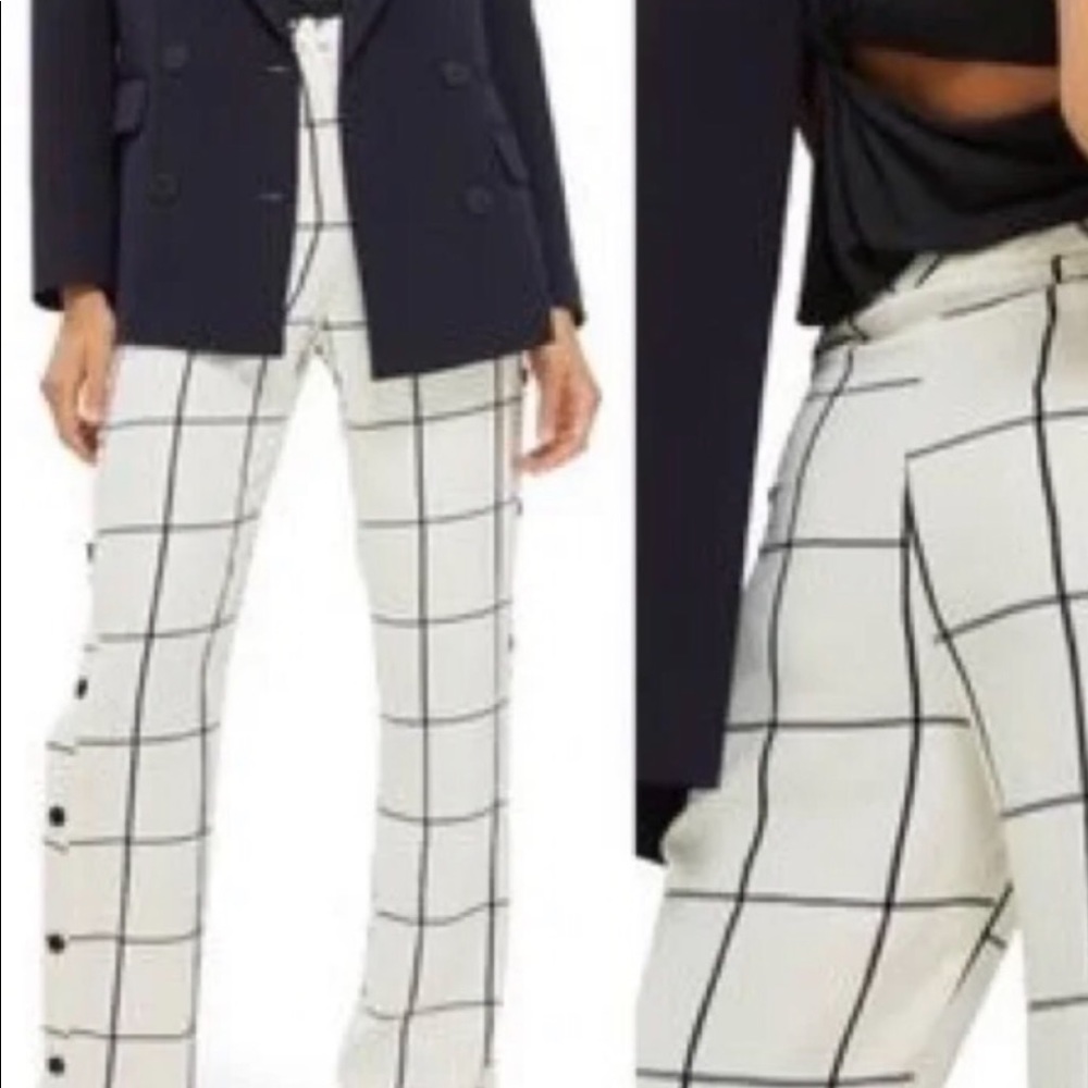 Top Shop Snap Side Windowpane Pants. Sz 6